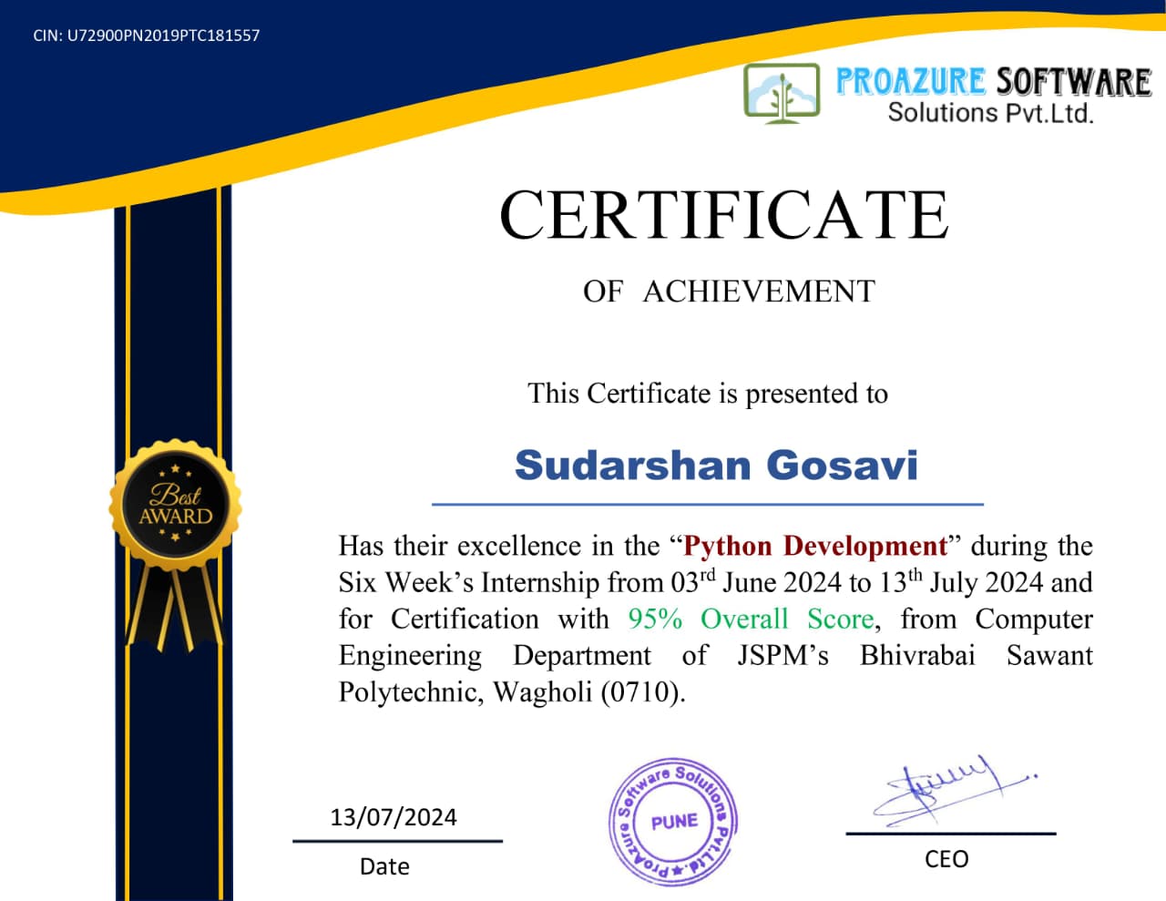 Certificate 1